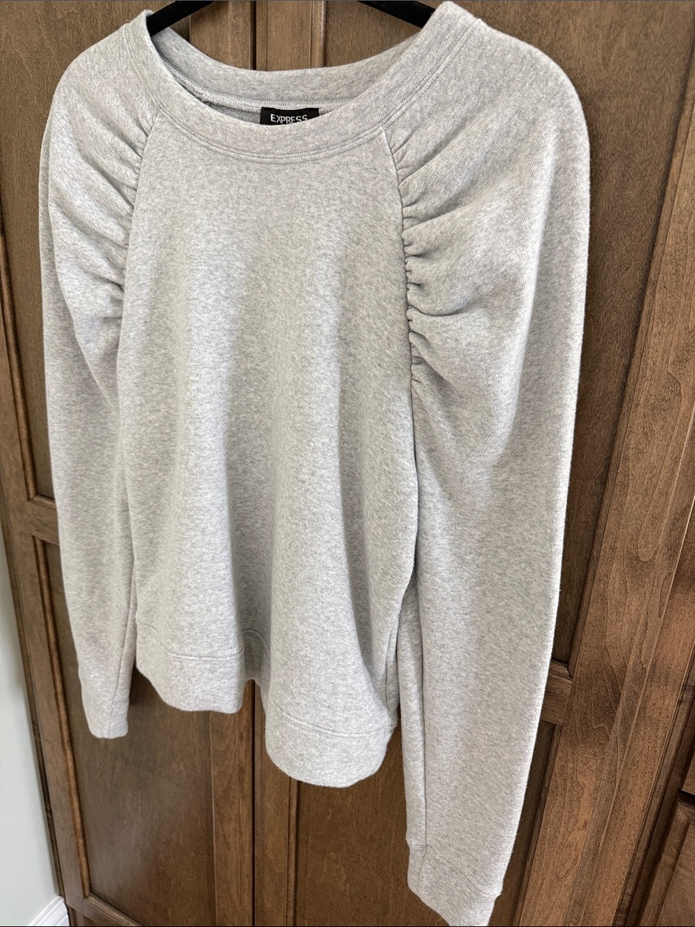 Crew Neck Puff Sleeve Sweatshirt